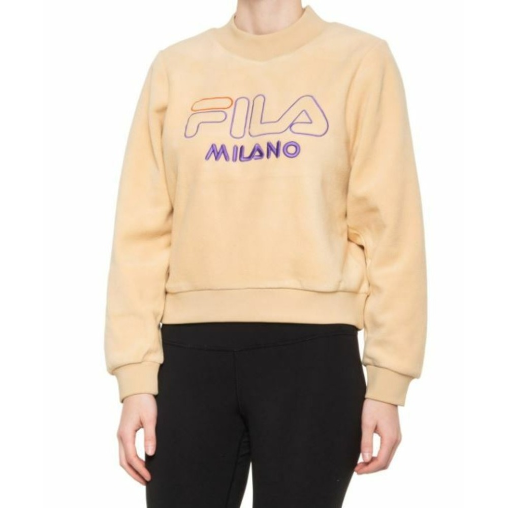 Fila Milano Women Vella Mock Neck Sweatshirt Beige LW935735 280 XS